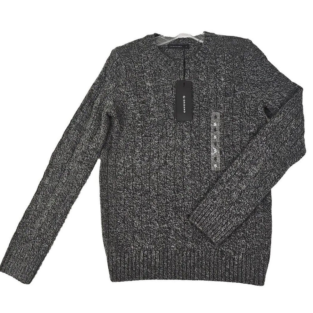 Giordano ~Ladies Size S~ Twist Charcoal Sweater Pullover Wool Blend NWT.